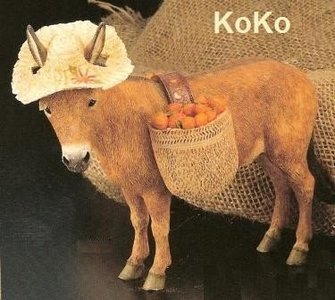 Donkey with straw hat